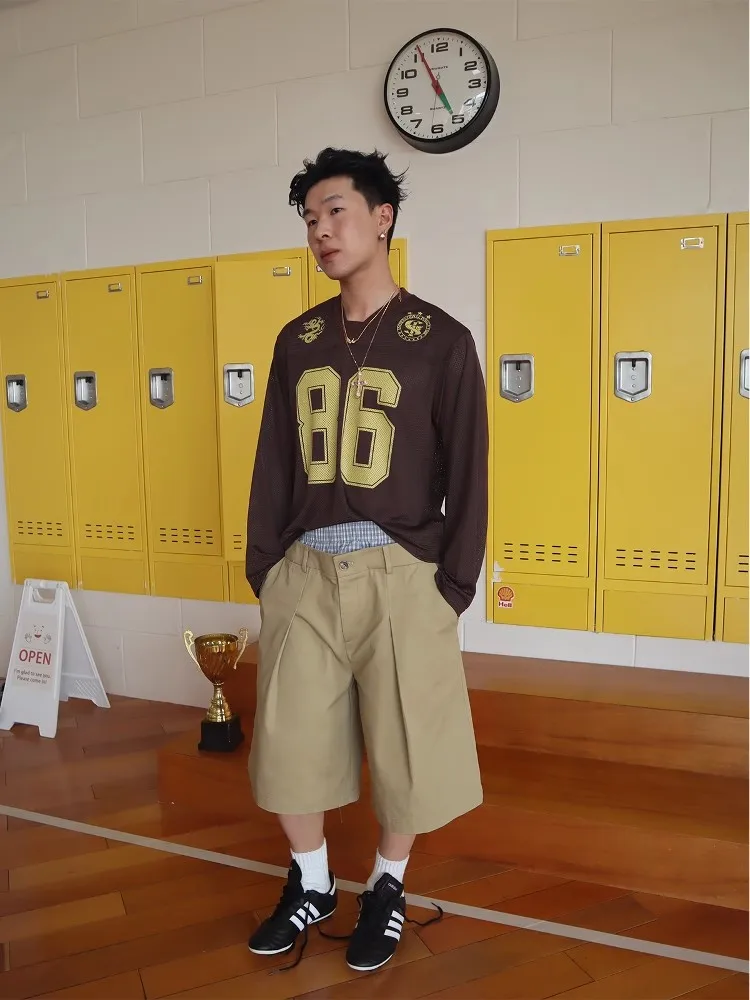 Mauroicardi Primavera Estate Plaid Patchwork Pantaloncini kaki per uomo Doppia vita Pantaloni al ginocchio Designer di lusso Emo Clothes 2025