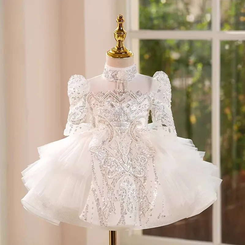 

Элитное детское бальное платье с пайетками для выступлений на фортепиано, свадеб, дней рождения, вечеринок для девочек, модель A4962, платье подружки невесты