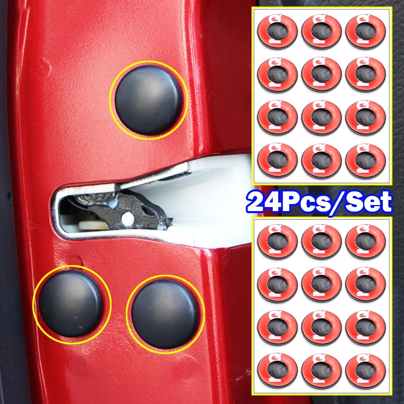 24x Door Lock Screw Protector Cover Sticker Anti-Rust Caps For Toyota Land Cruiser 200 Prado FJ150 RAV4 Corolla Camry Highlander