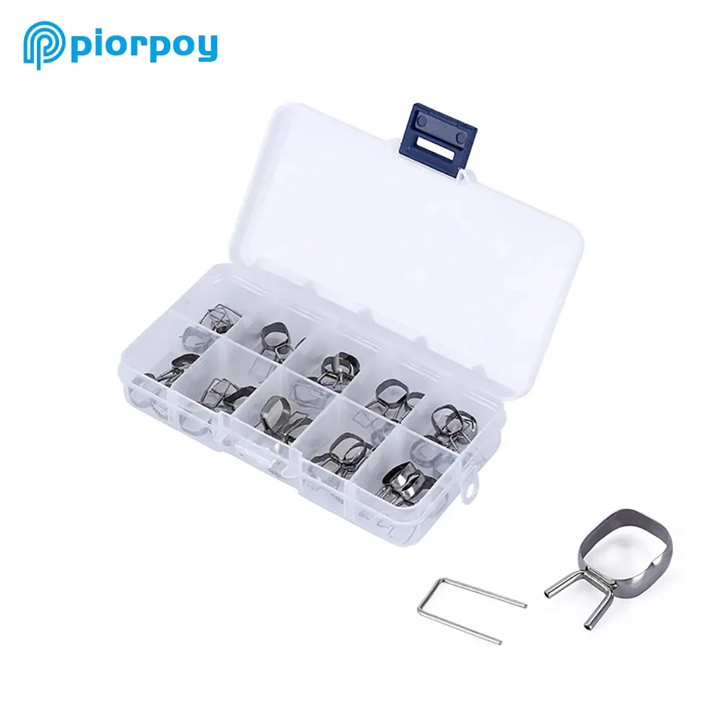 PIORPOY 40Pcs Dental Space Maintainer Preformed 2nd 32#-41# Orthodontic Braces Molar Space Maintainer Gap Retainer Braces Bands