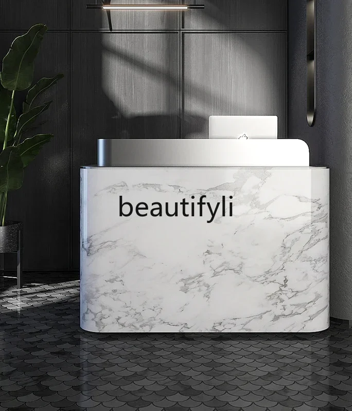 

Asmt14 New Clothing store checkout page Silver light luxury marble beauty salon Simple payment desk