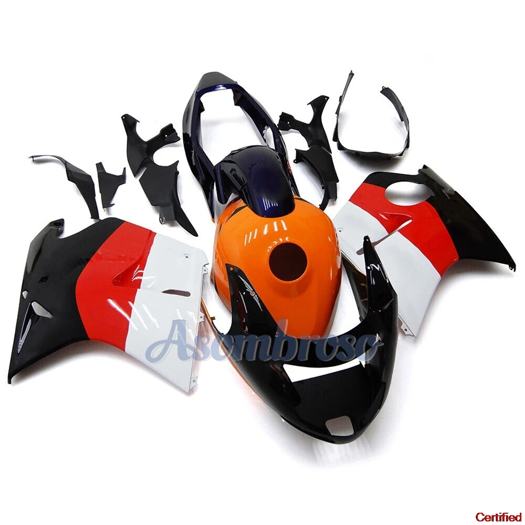 For CBR1100XX 1996 2007 CBR 1100XX CBR1100 XX  2002 2003 2004 2005 2006 96-07 Black bird Motorcycle Orange Fairing kit