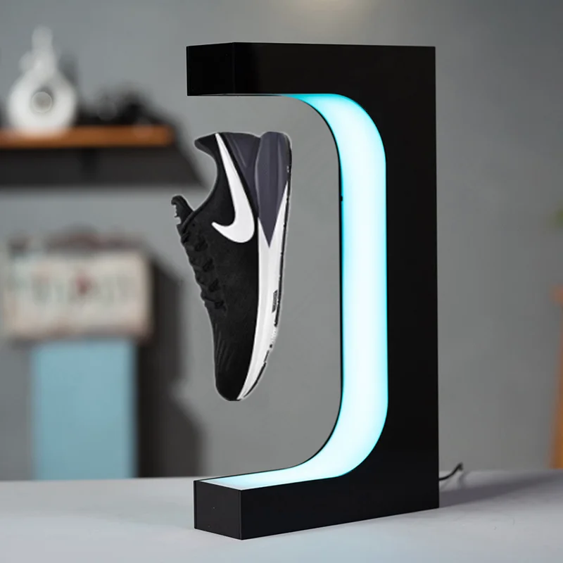 Sneakers Maglev Shoe Rack Rotating Rack Luminous LED Light Suspended Shoe Box Storage Rack