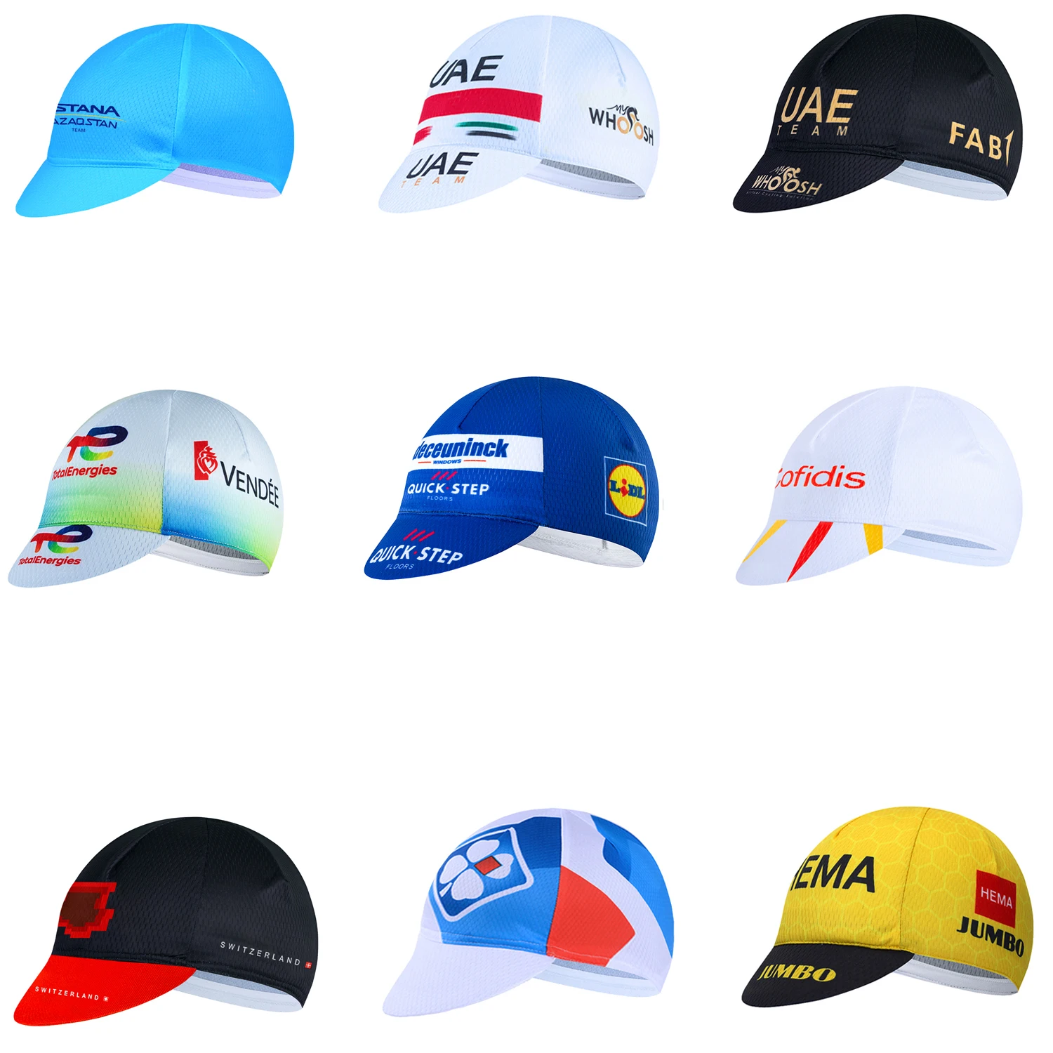 Tour 2025 Cycling Hat UAE Team FDJ Classic Cycling Caps Quick Dry Team Bike Mountain MTB Racing Bicycle Hat Under Helmet