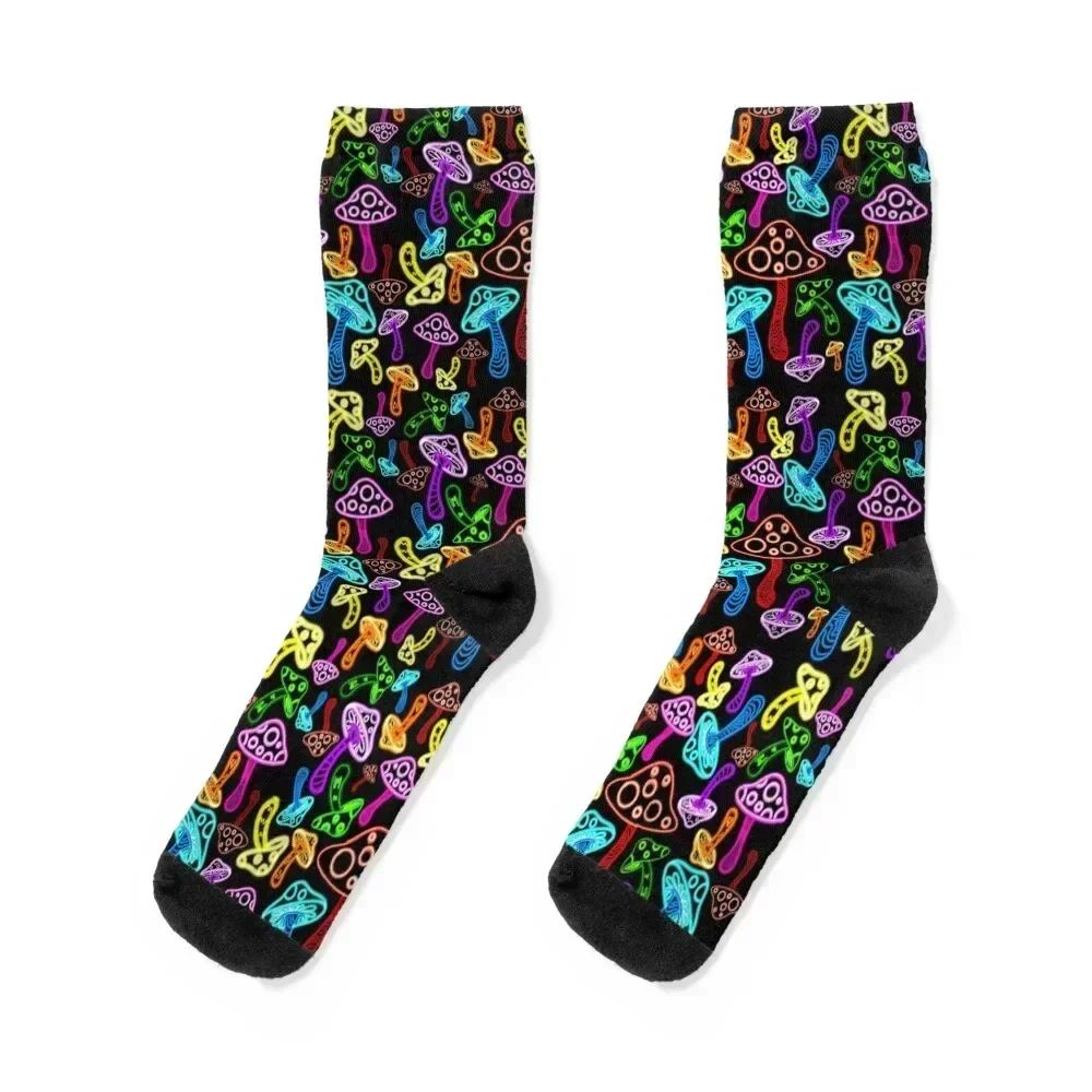 

Neon Shrooms Socks Sports aesthetic custom colored Designer Man Socks Women's