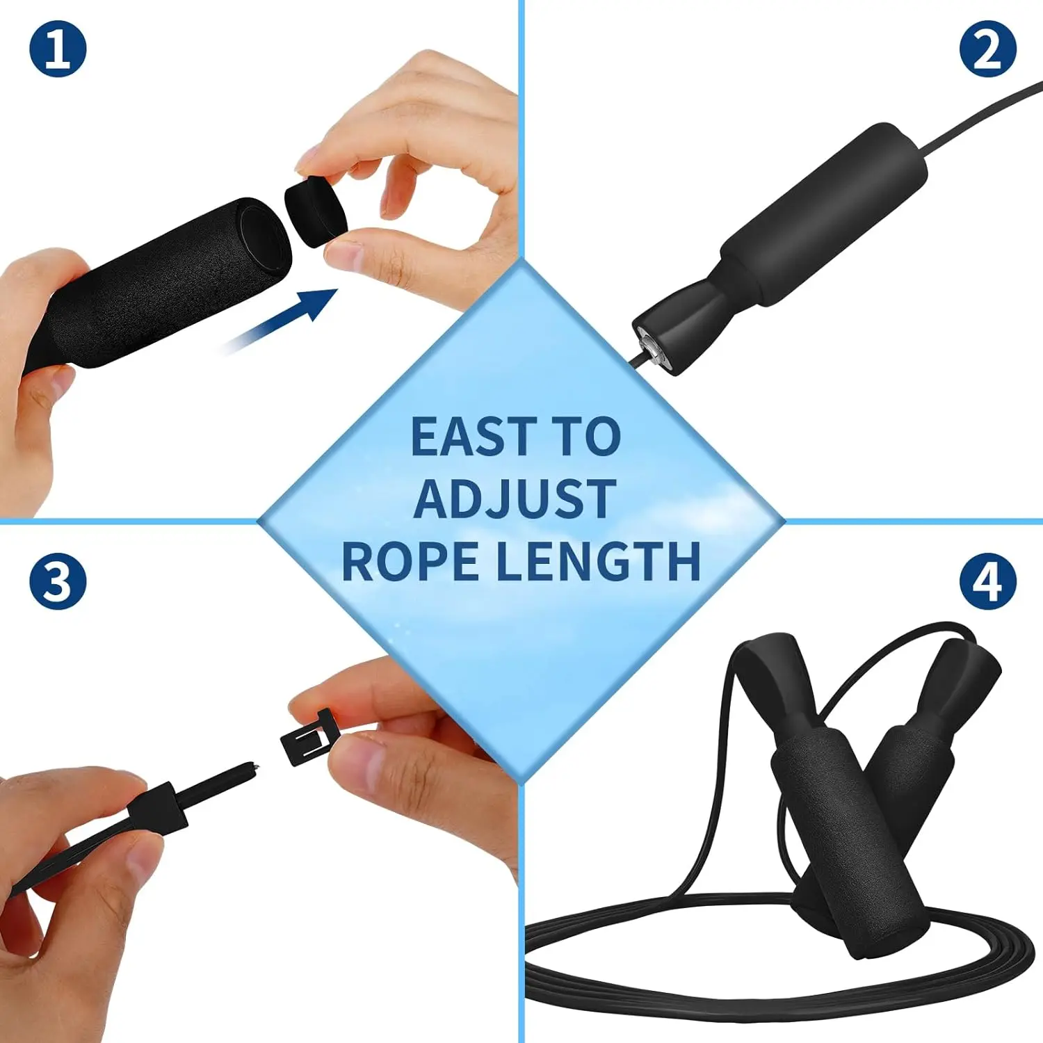 حبل القفز اللاسلكي مع كرات ثقيلة، تدريب اللياقة البدنية، كمال الأجسام، حبل الطفر السريع، معدات الصالة الرياضية المنزلية #6