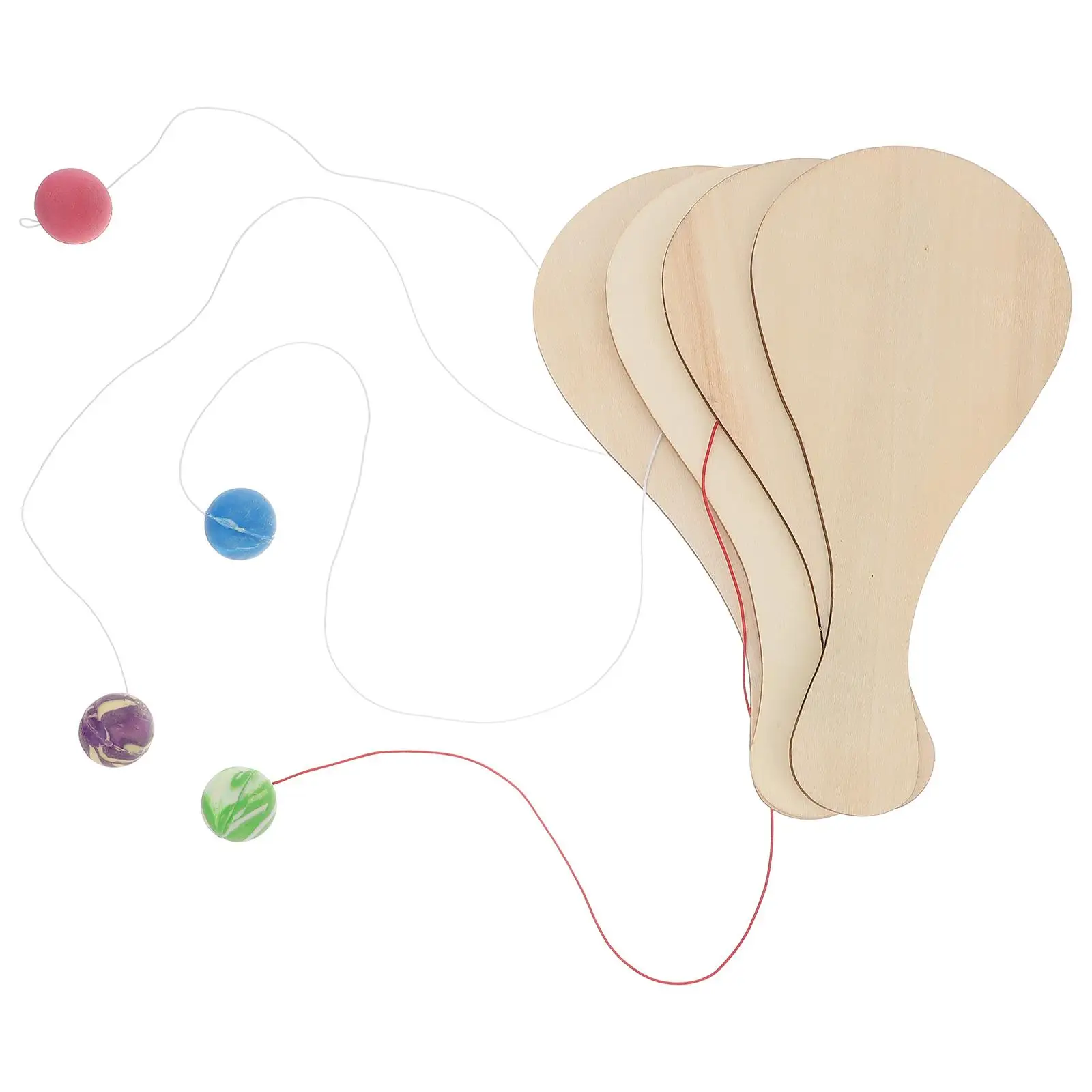 

6 Pcs Wooden Racket Ball Toy Baseball Paddle Kids Game Bulk Baby Balls for Paddles and