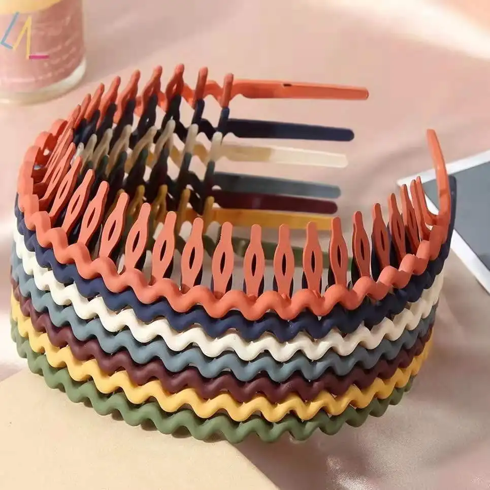 Korea Fashion Long Toothed Hairbands For Women Non Slip Hair Combs Solid Color Geometric Bezel Femme Hair Accessories Girls 2022