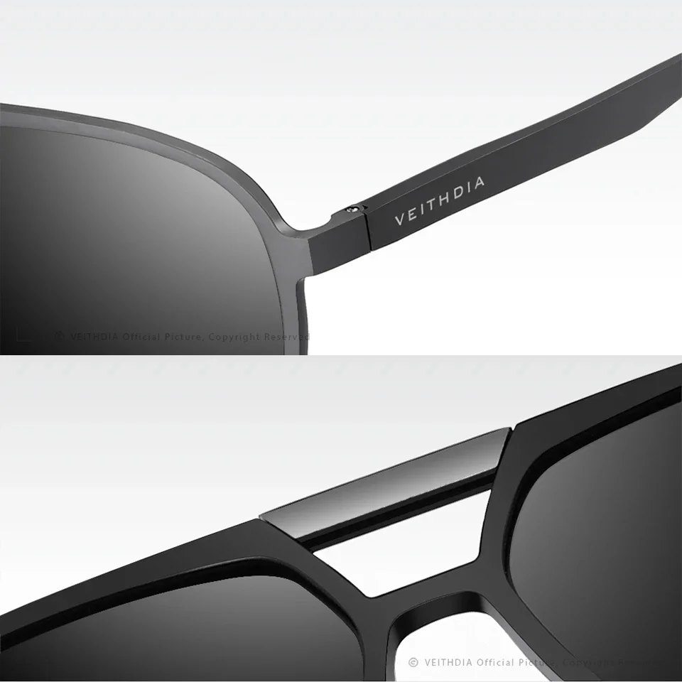 VEITHDIA-Brand Aluminum Magnesium Polarized Sunglasses, Photochromic UV400 Lens, Eyewear Accessories, Male and Female, 6850