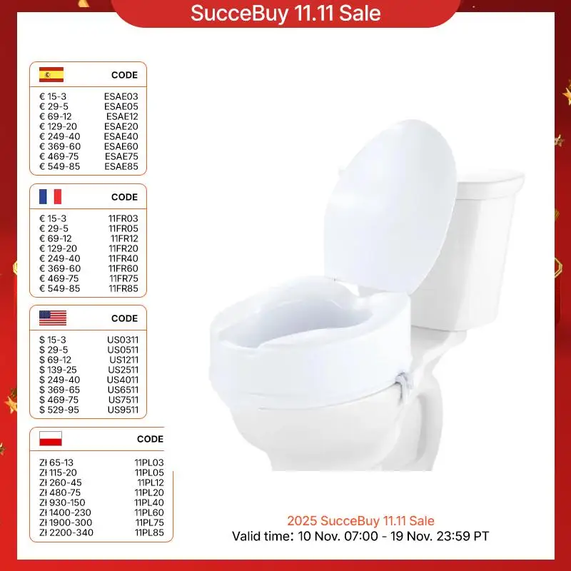 SucceBuy erhöhter Toilettensitz, 12,7 cm Höhe, erhöhter 300 Pfund Schraubenstangenverriegelung für ältere Menschen, Behinderte, Patienten, Schwangere, Medizin