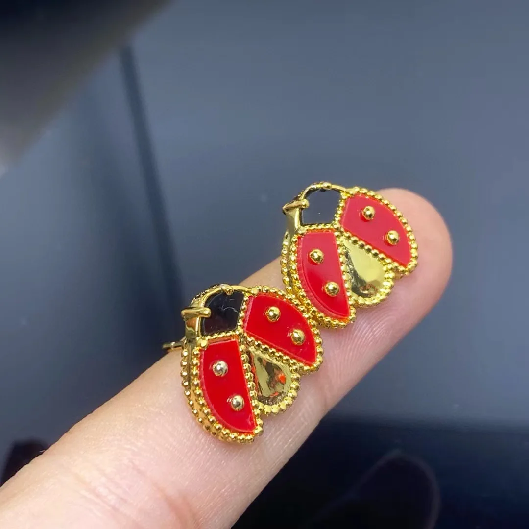 أقراط الخنفساء النسائية ، موضة الخنفساء ذات سبع نجوم ، إصدار عالي ، جديد