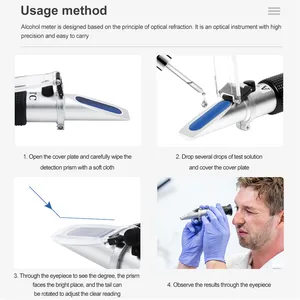 Handheld -Rebratometometer für Haushaltsbrauen, Alkoholkonzentrationstest, Refraktomet des Alkoholgebrauses, Weißwein, 0 -80% 8 Hauptfestigkeitsumsatz - №4