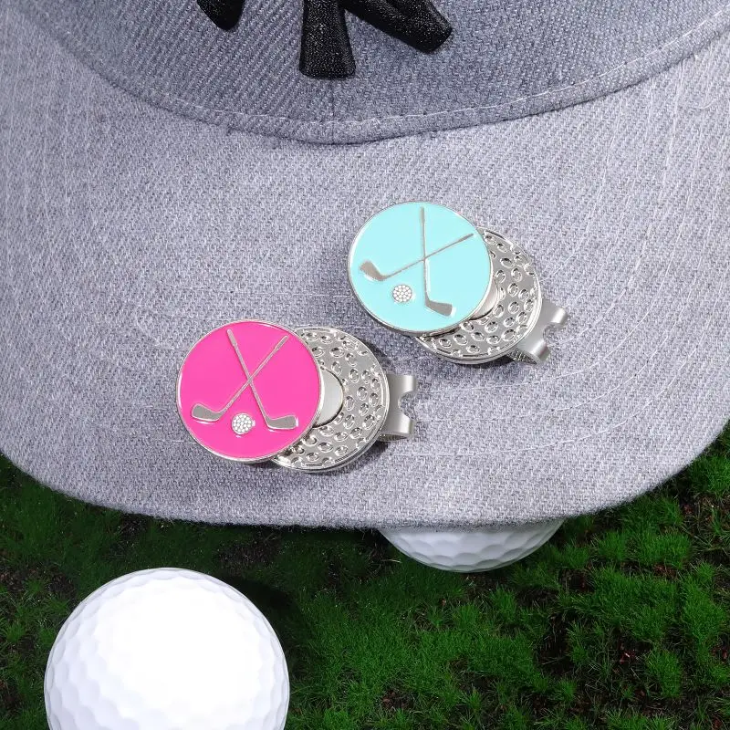 Golf Ball Markers with Hat Clips for Men Women Enamel Magnetic Baseball Cap Clips Golfer Removable Attaches Easily to Golf Cap