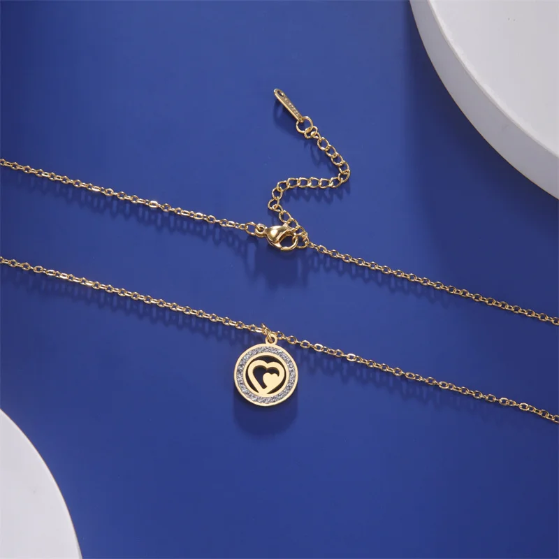 Trendy Edelstahl Strass Baum des Lebens Anhänger Halskette Für Frauen Charme Sommer Schlüsselbein Kette Schmuck Colgantes Cadena – Detail 7