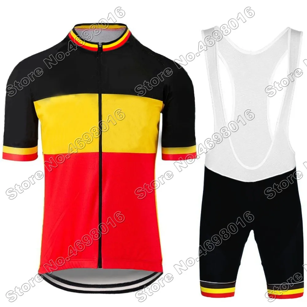 2022 Belgium Cycling Jersey Set Belgian National Team Cycling Clothing Bicycle Bib Shorts Road Bike Tops Suit MTB Fietskleding