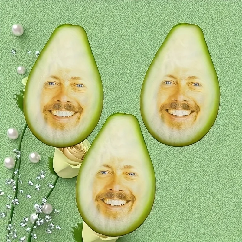 وسادة صور شخصية من الأفوكادو مع حشوة من البوليستر، وسادة وجه مخصصة قابلة للغسل في الغسالة، ديكور منزلي لسرير الأريكة #5