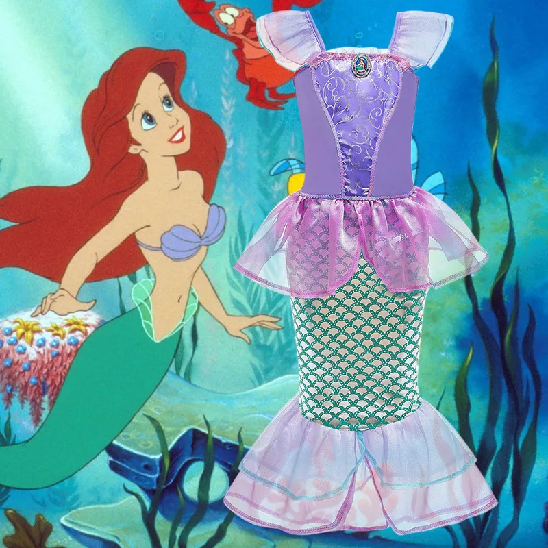 ملابس Miniso للهالوين على الطراز الأوروبي والأمريكي ملابس أطفال تنورة الأميرة حورية البحر فستان بناتي فستان أطفال