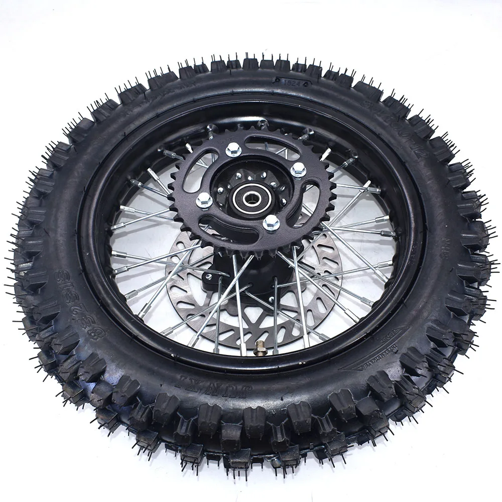 Motorcycle Rear Wheel 1.85-12 Inch With 80/100-12 Tire 190MM Brake Disc Plate Sprocket #428 For CRF KLX Kayo BSE Dirt Pit Bike