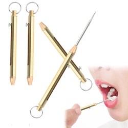 Portable Telescopic Toothpick Keychain with Protective Holder Reusable Toothpicks Pocket Toothpicks for Picnic Camping