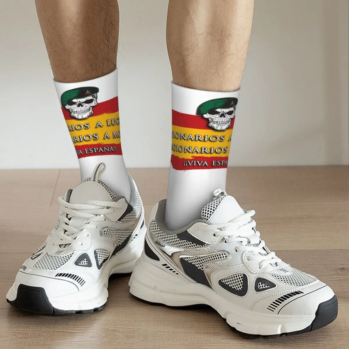 Autumn Winter Retro Unisex Spanish Legion Socks Sweat Absorbing Crew Socks