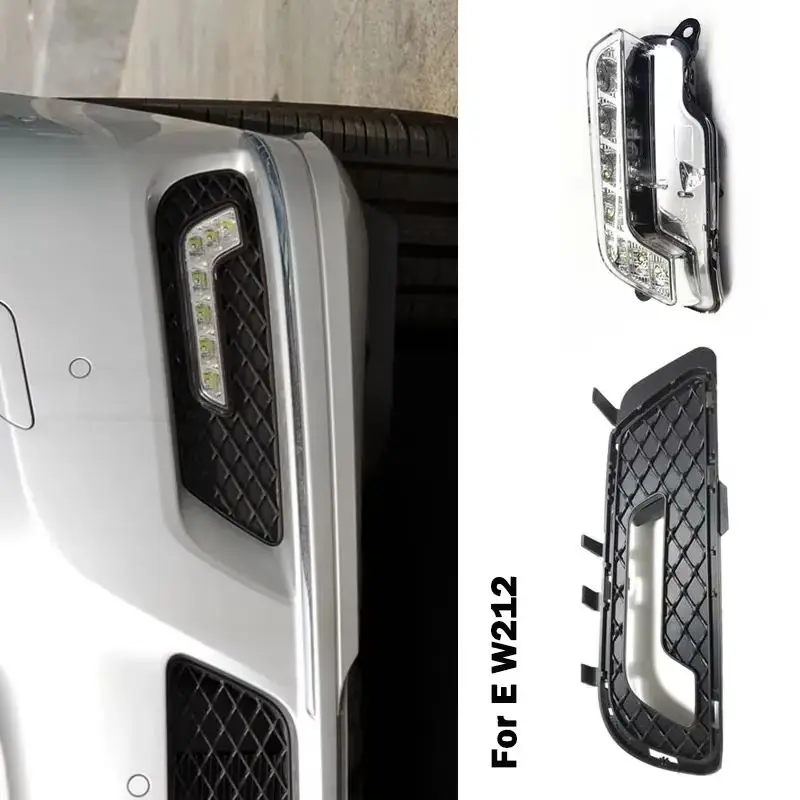 

Fog Lamp Frame DRL Lights Front Lower Grill Cover A2128851323 A2128851423 a2128200756 a2128200856 For Mercedes Benz E Class W212
