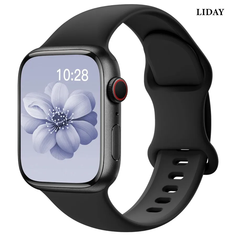 Silicone Band Compatible with Apple Watch Bands 40mm 38mm 41mm 44mm 45mm 42mm 49mm Women Men, Soft Wristband Waterproof Replace
