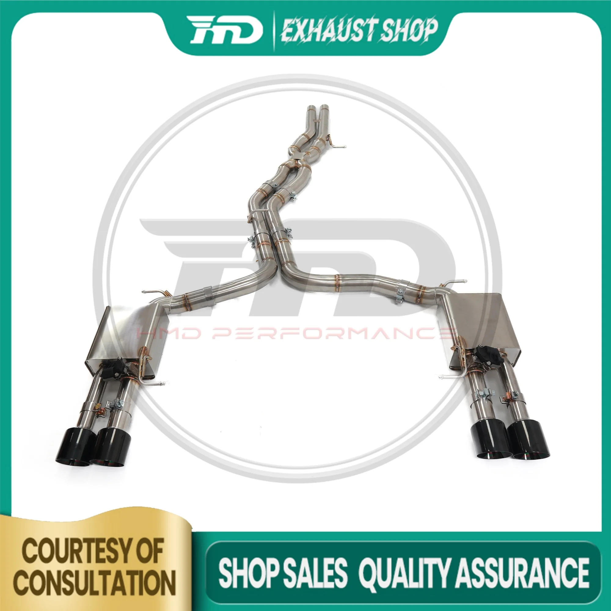 

﻿ Customizable Catback For Audi A7 2019 3.0T Stainless Steel Exhaust System Electronic Valve Muffler Tips Non-destructive HMD