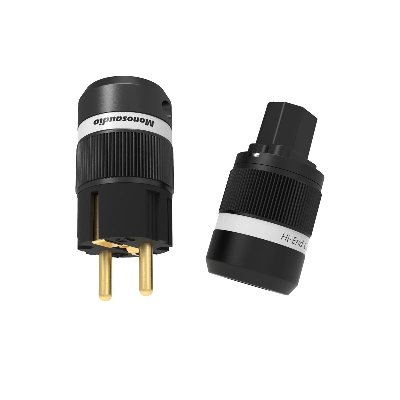 Monosaudio E100G/F100G 24K Gold plated Pure Copper Hifi power plug  Schuko Power Plug Connector +IEC Female Connector Plug