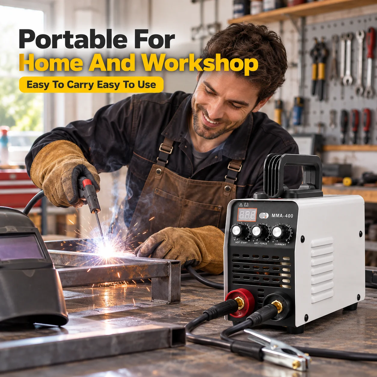 AOLIVIYA MMA 400 IGBT Inverter Stick Welder 220V Portable Arc Welding Machine Digital Display Hot Start Adjustable Current