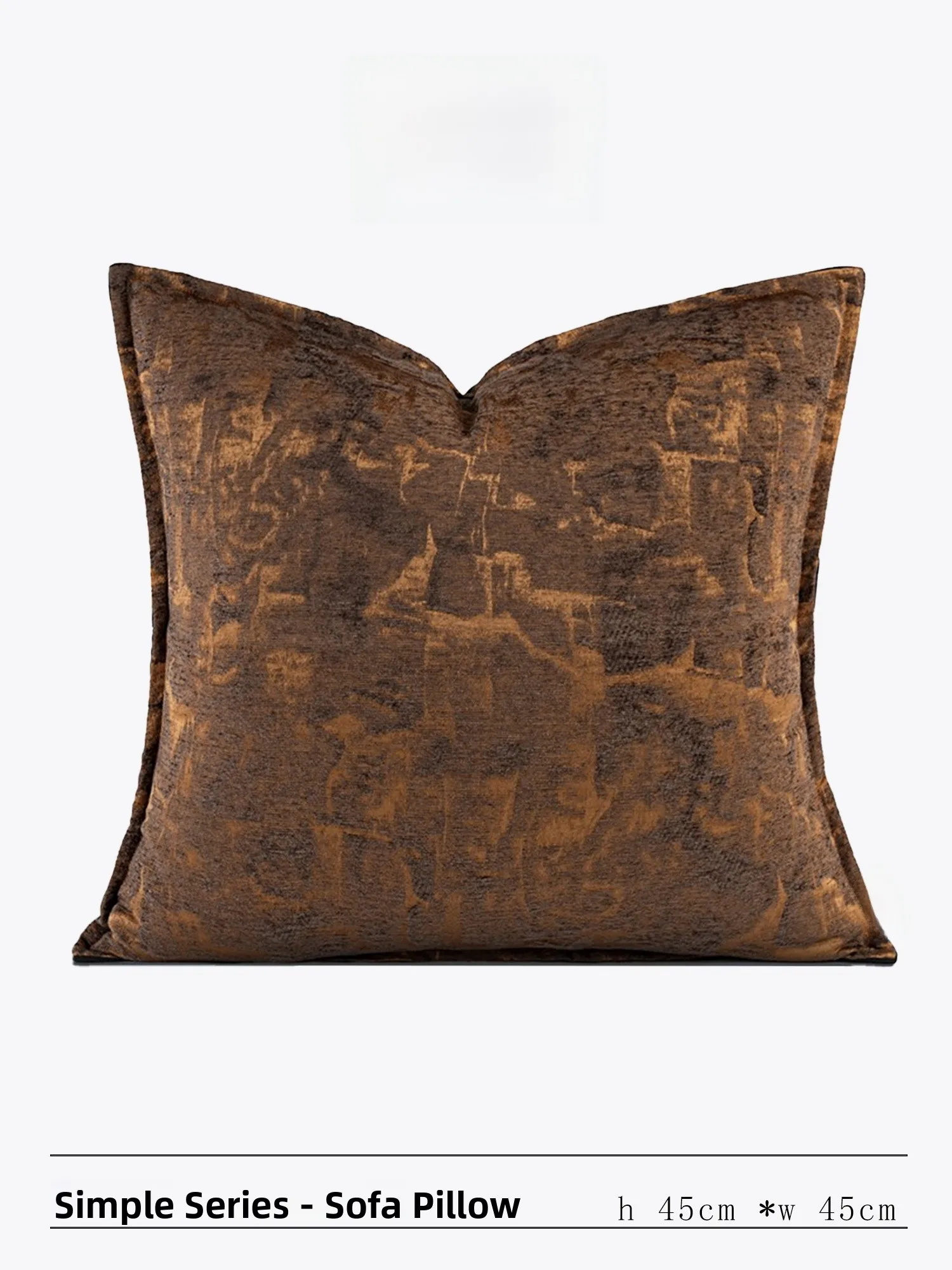 

Golden Tead Nanmu Texture Sofa Pillow Cover High End Living Room Decor Soft Cuion Case Cusizable Square ape