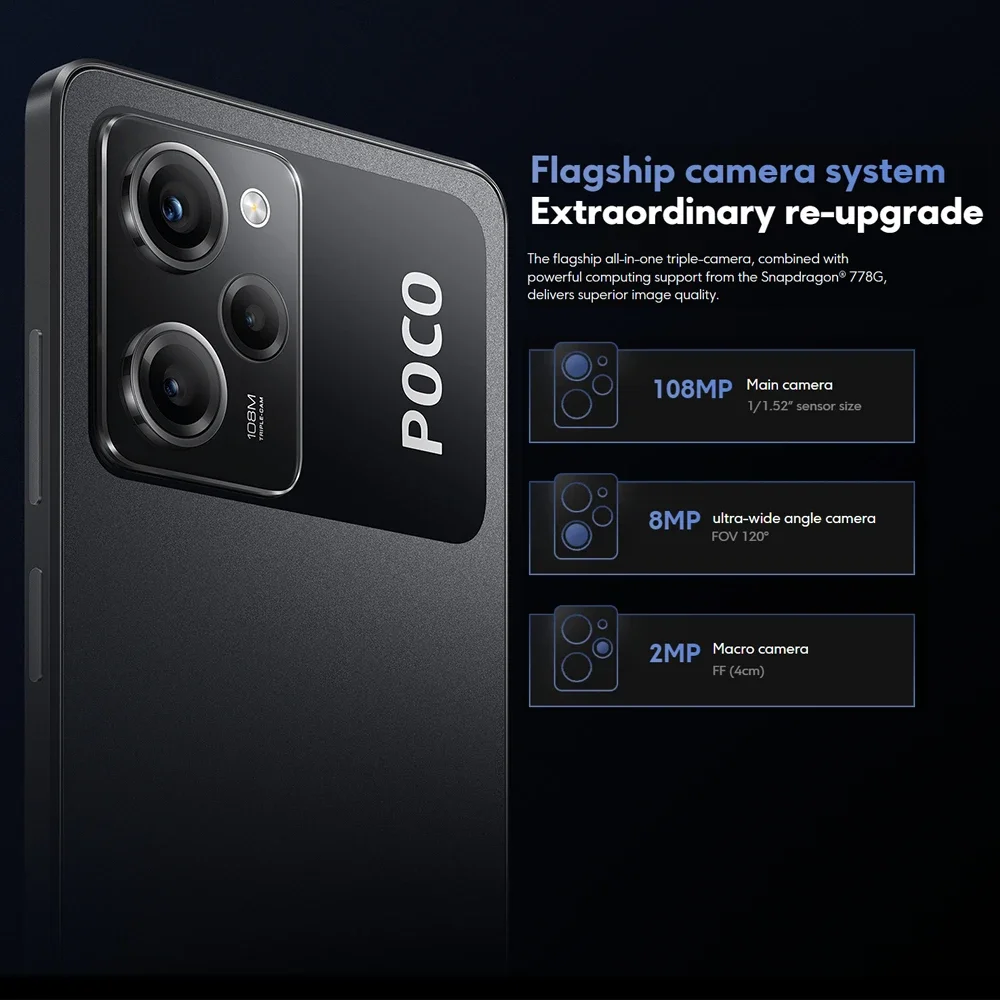 Poco-スマートフォンx5Pro,5g,128GB/256GB,108MP,NFC,スマートフォン,snapdragon 778g,120hz