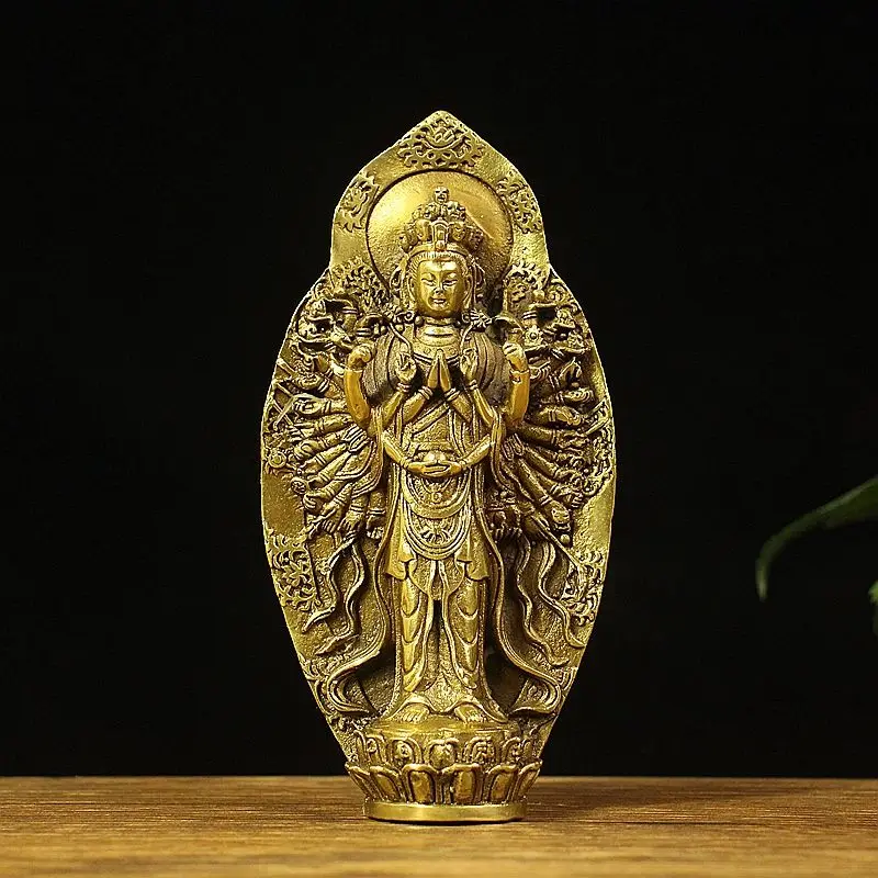Tibetan Thousand-hand guanyin standing guanshiyin bodhisattva buddha Statue Sculpture Figurine Home Decoration Accessories