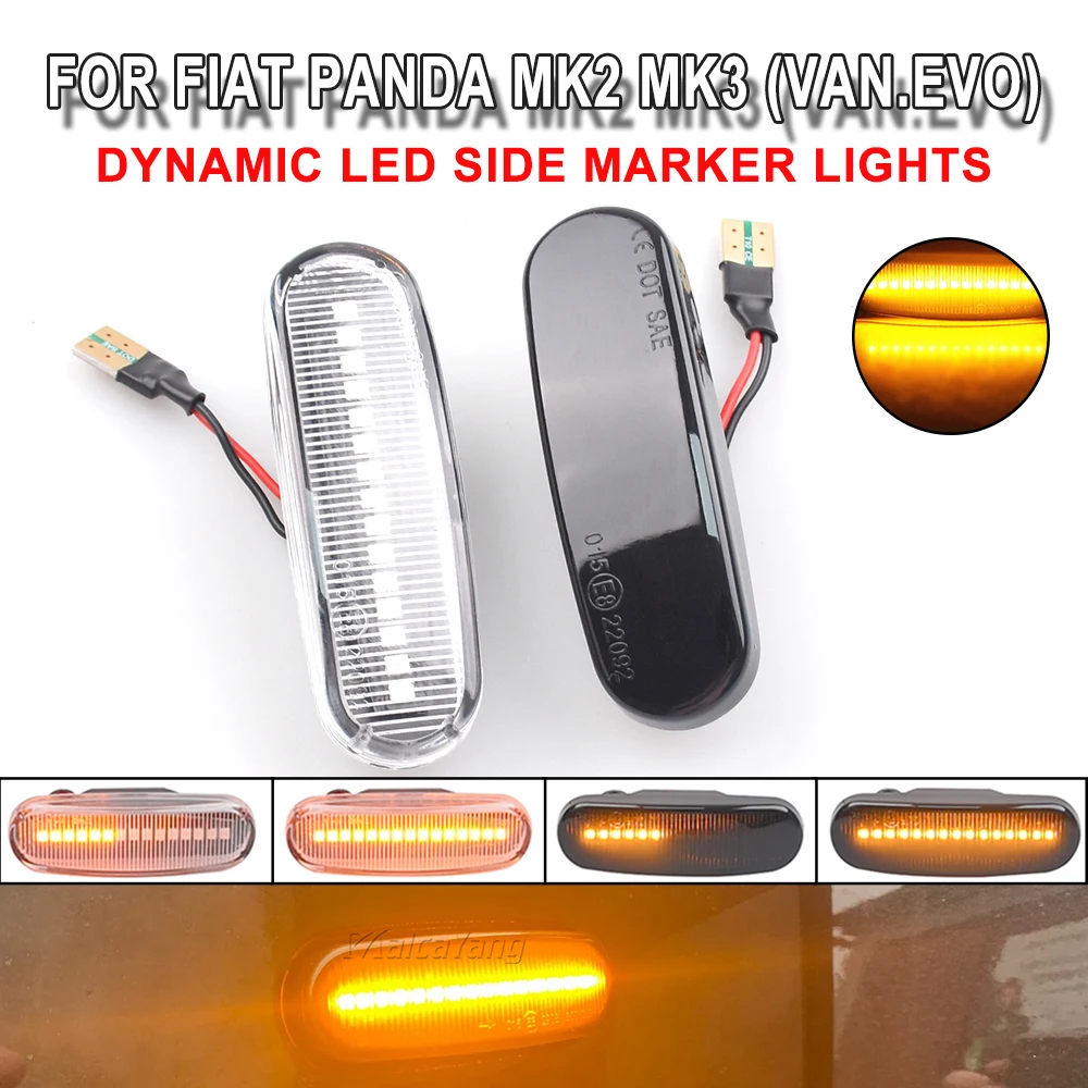 For Fiat Panda 169 Grande Punto Inkl Evo Doblo Fiorino Linea Idea Dynamic Side Marker Lamp LED Turn Signal Blinker Light