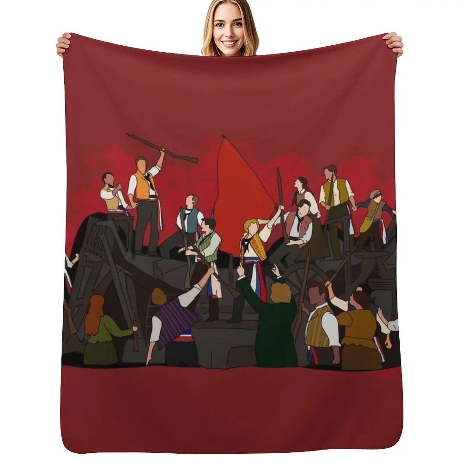 Les Miserables Barricade Throw Blanket Machine Washable Soft Warm Blanket