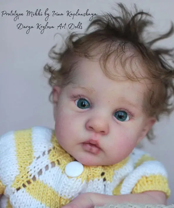 Kit de Muñeca Reborn Mikki de 17 Pulgadas, Sin Terminar, Sin Pintar, Color Fresco, con Cuerpo de Tela y Ojos
