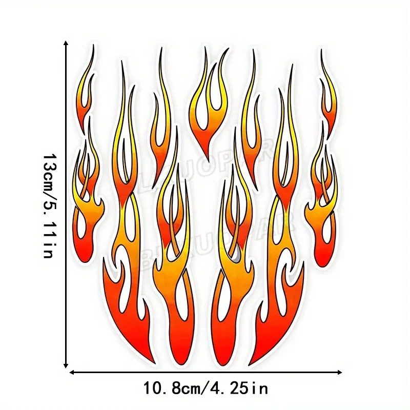 1PC Cool Flame Decal - Unique Burning-Style Design for Belongings Personalization - Waterproof Durable Vinyl Accessory