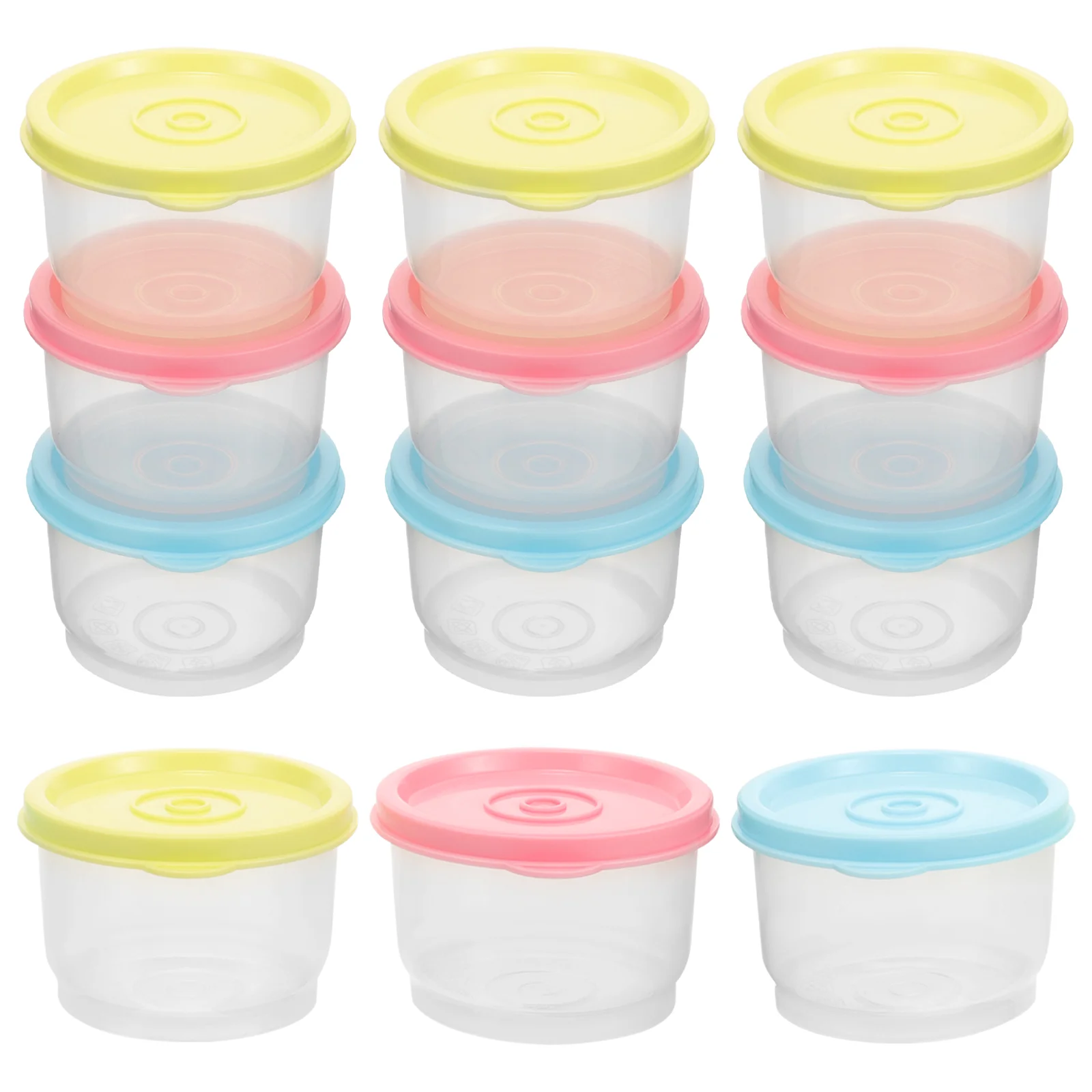 

12 pcs Food Crisper Mini Storage Box Infant Microwave Oven Crisper for Baby Kids (Random Color 150m)