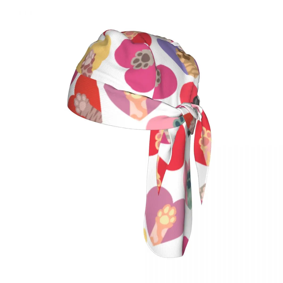 

Multicolored Cat Paws In Colorful Hearts Sport Running Hiking Sunscreen Hood Headwear Cycling Cap Quick Dry Pirate Hat