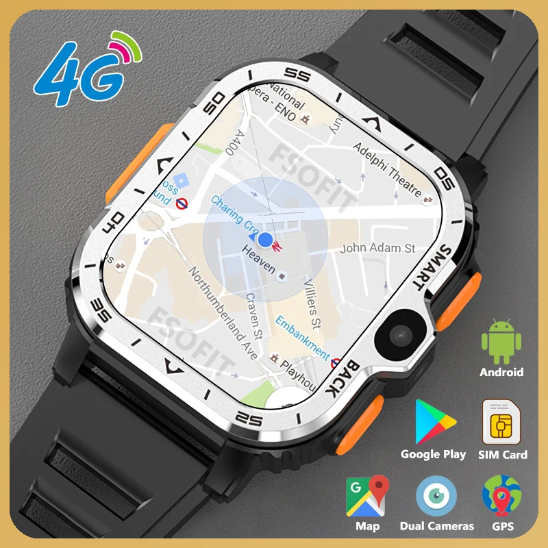 

2.03-inch 4G Network Smart Watch Support SIM Card Google Play GPS WIFI NFC Call Dual Camera Rugged Android Bluetooth Smartwatch