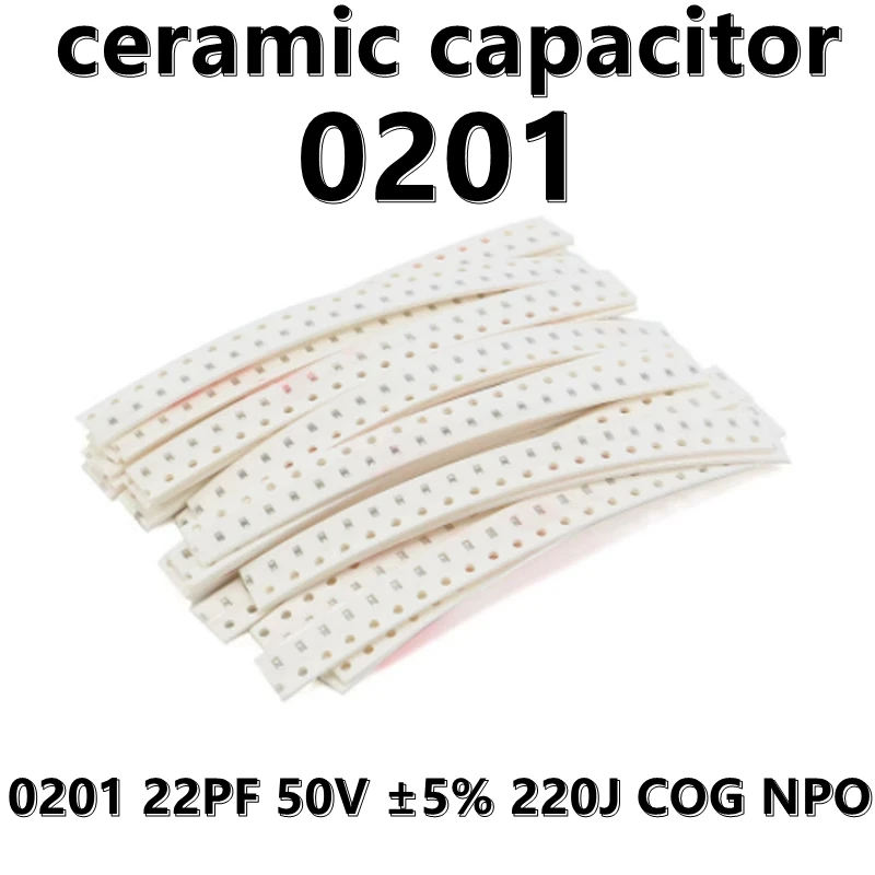 (100 buah) 0201 22PF 50V ± 5% 220J COG NPO kapasitor keramik