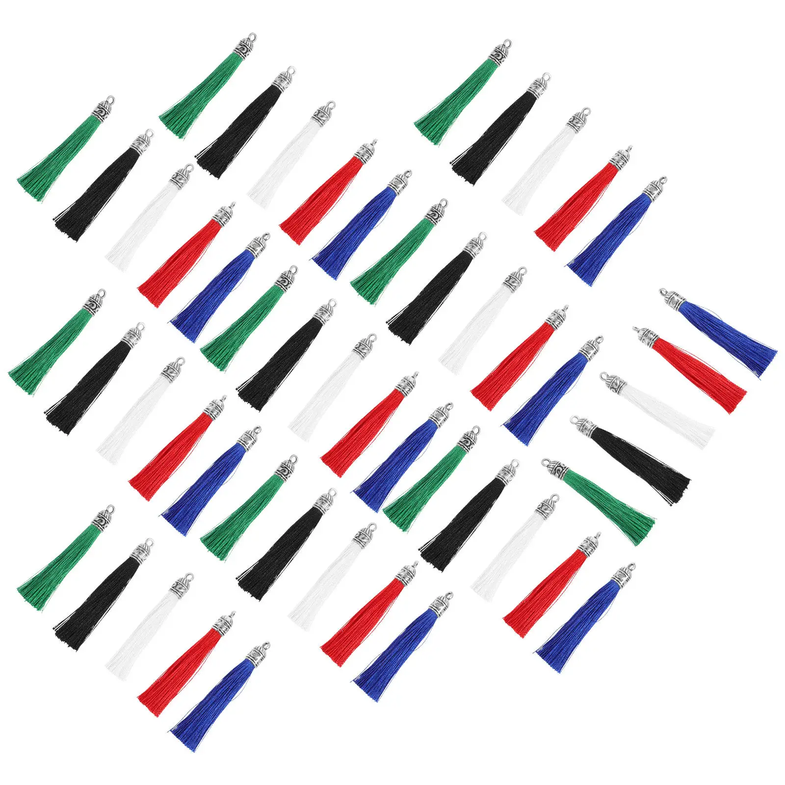 

50Pcs Tassel Pendant Accessories Metal Keychain Charms DIY Decorative Hanging Bag Purse Craft Jewelry Making Keychain Tassels