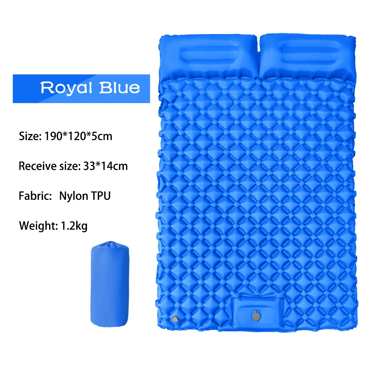 2024 NEW Double Inflatable Mattress with Built-in Pillow Pump Outdoor Sleeping Pad Camping Air Mat for Travel Backpacking Hiking