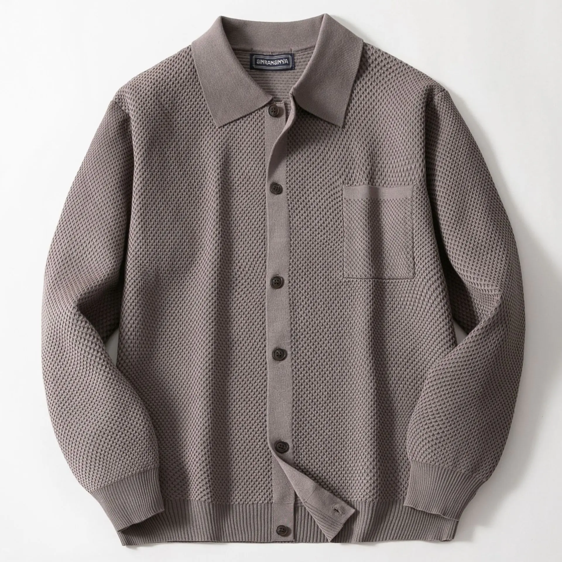 

Мужской вязаный кардиган на одной пуговице, свитер-накидка, осенне-зимняя новинка, прямой крой, длинный рукав