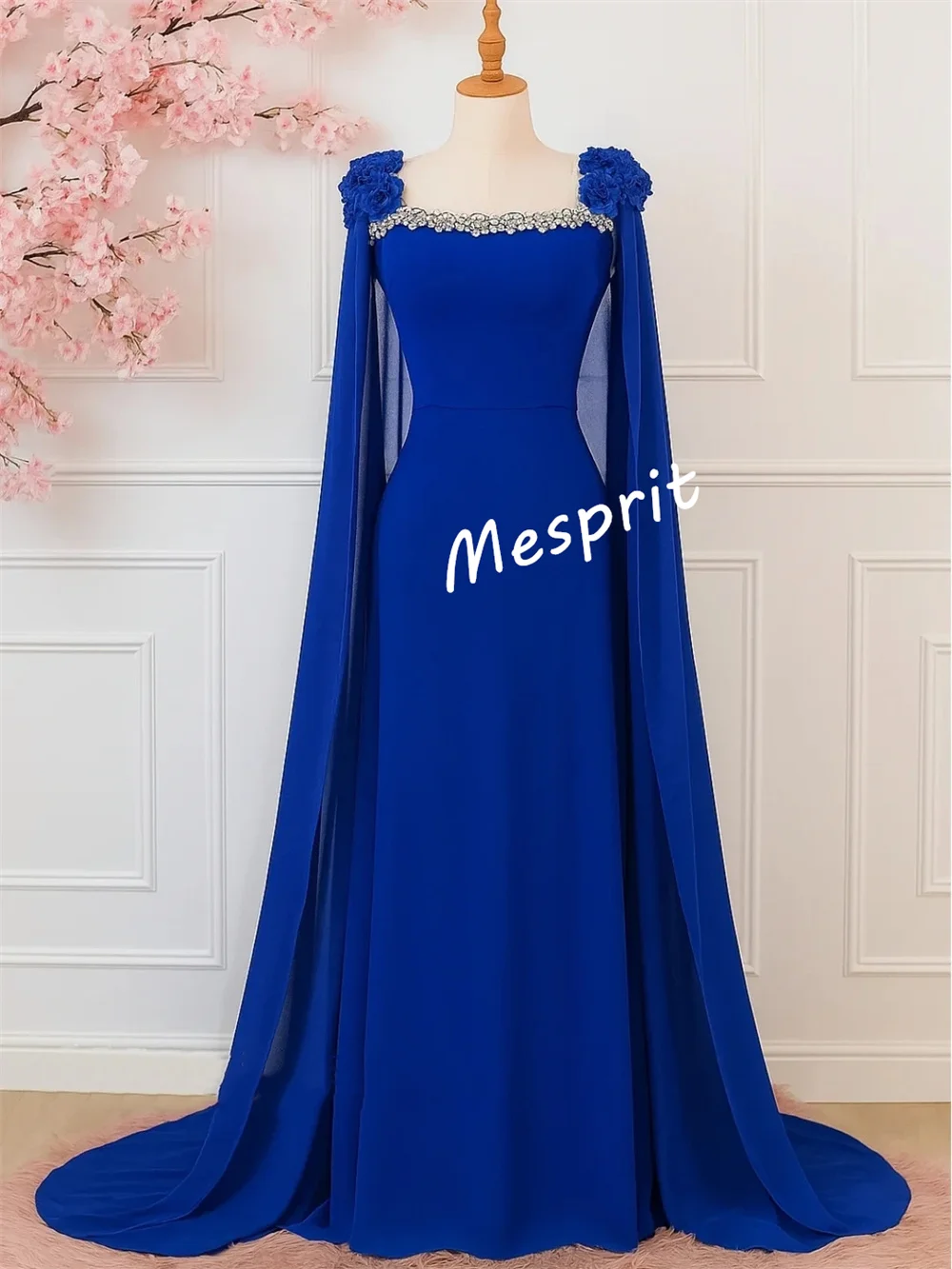 فساتين طويلة مخصصة من الشيفون برقبة مربعة على شكل حرف a مناسبة مخصصة فستان سهرة عالي الجودة أنيق لحفلات الزفاف #2