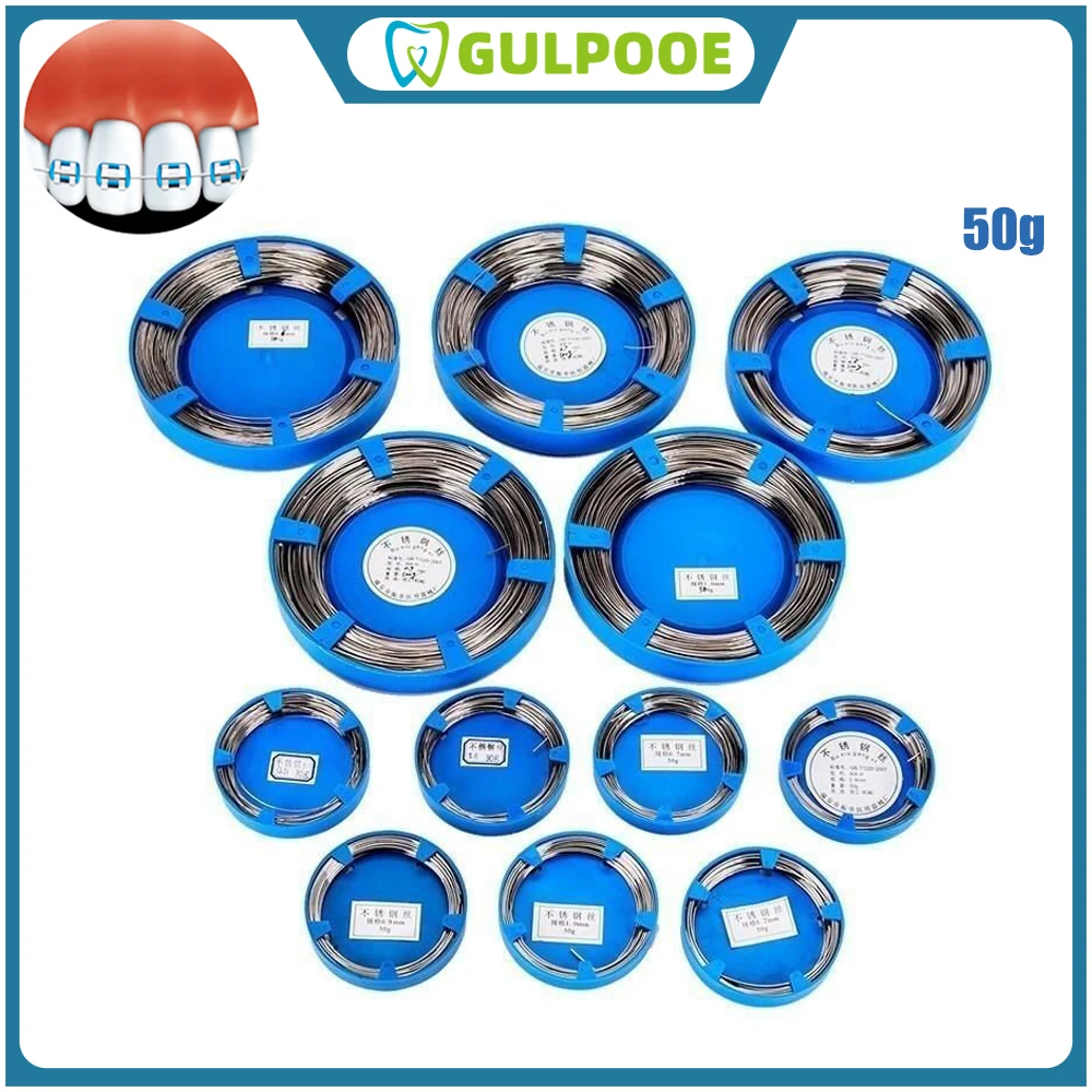 

GULPOOE 1pc Dental Lab Technician Stainless Steel Wire Removable 50g/Roll Dentistry Materials For Teeth Surgical Instruments