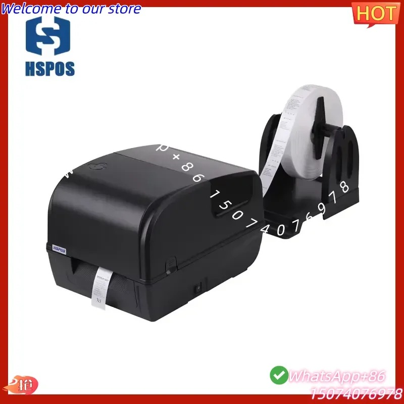 2026 4 Inch Thermal Transfer Label Printer Logistics Express Barcode Printing Desktop Washing Care Label Printing with Ribbon