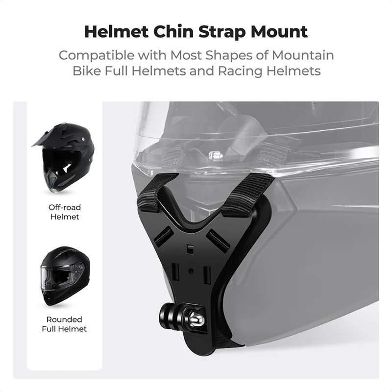 A13E-دراجة نارية لـ Gopro Hero 13/12/11 حامل كاميرا الحركة للدراجة الترابية والدراجات النارية خوذة حزام الذقن جبل