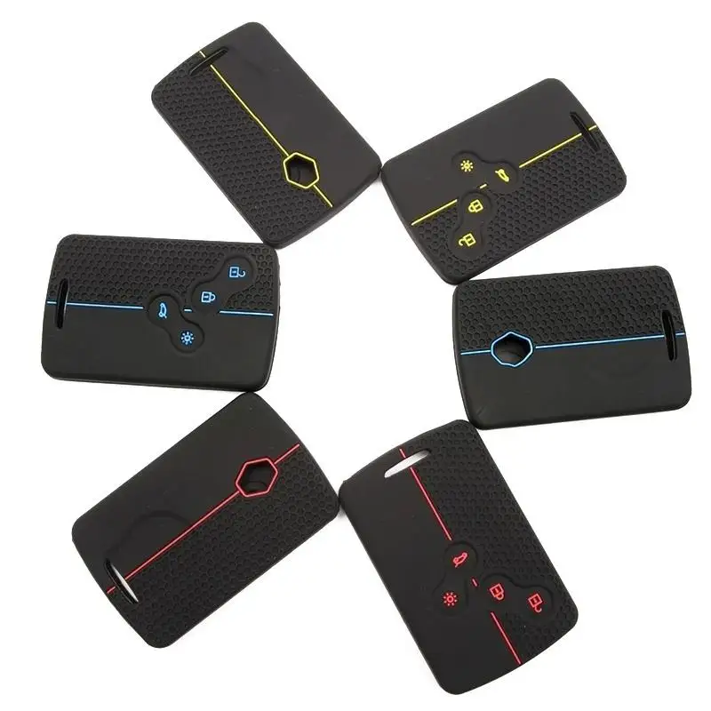 Shockproof Silicone 4 Button Car Key Case Full Protection Key Cover for Megan 3 Laguna Fluence NEMA Clio