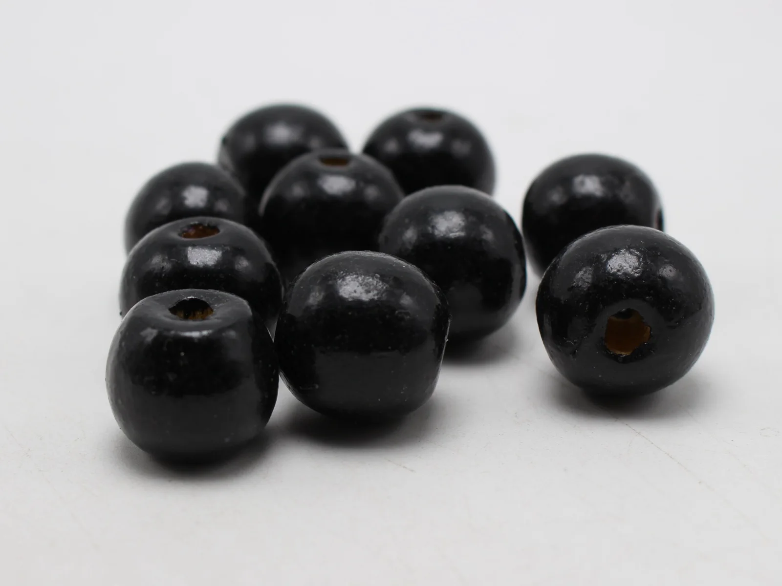 25 Black Round Wood Beads 20mm Large Wooden Beads