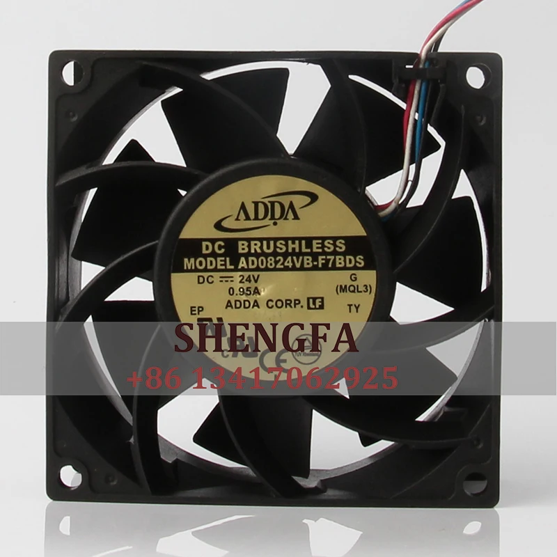 Case Cooling Fan Double Ball Bearing Axial Flow Centrifugal Ventilation DC24V 0.95a EC AC 80x80x38MM 8038 8CM Ad0824vb-f7bds